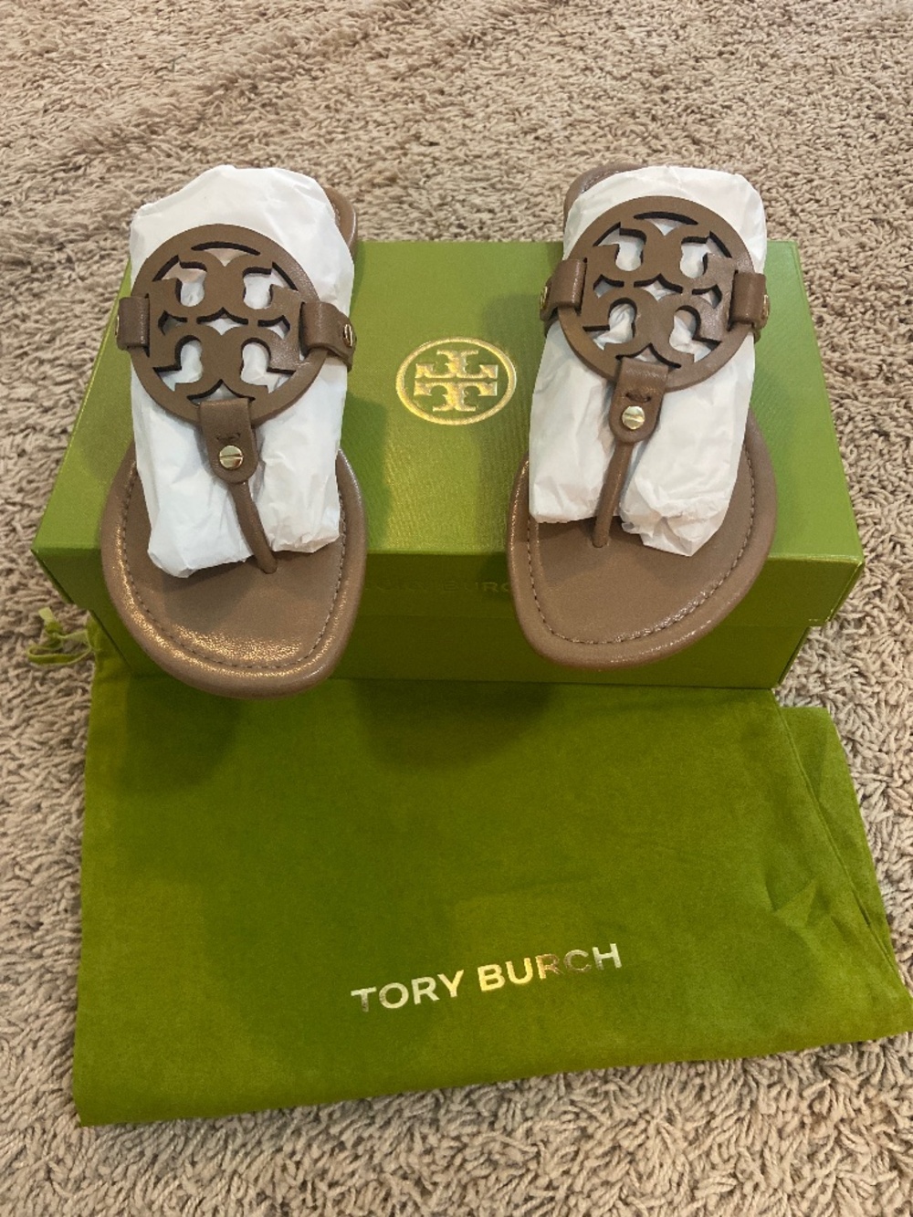 Tory Burch Miller sandals 9.5 almond flour